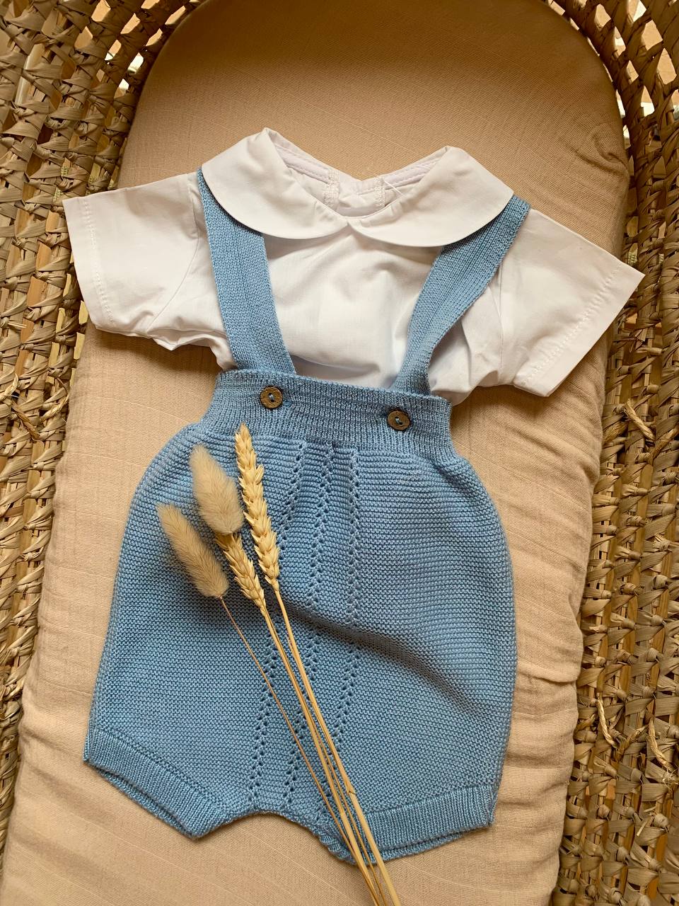 SALOPETTE IN FILO CELESTE BABY FASHION