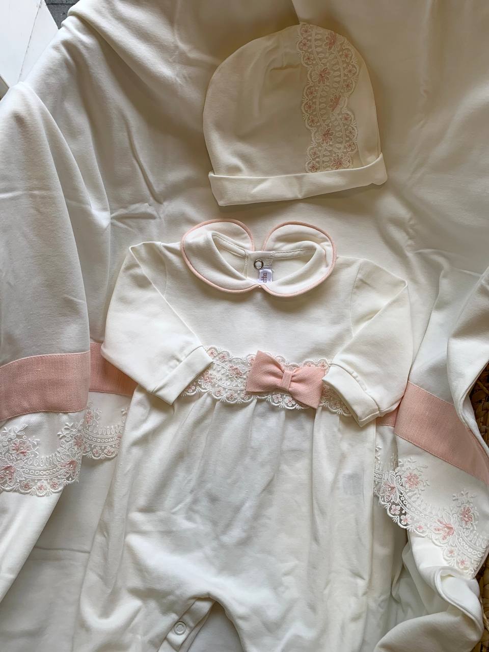 COORDINATO IN COTONE PANNA E CIPRIA TETO E TATTA