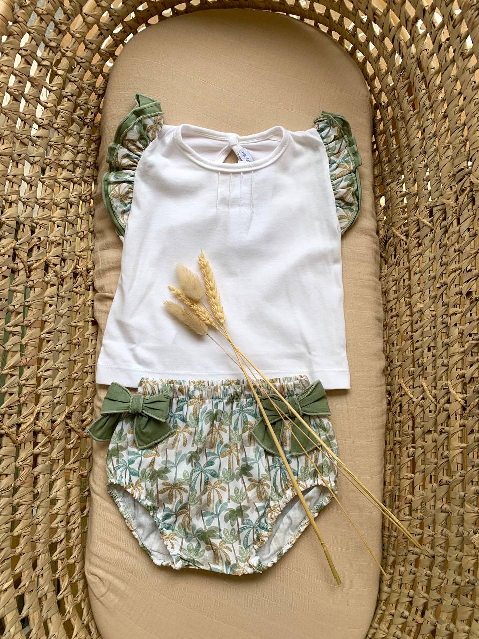 COMPLETO PALME T-SHIRT E CULOTTE CALAMARO