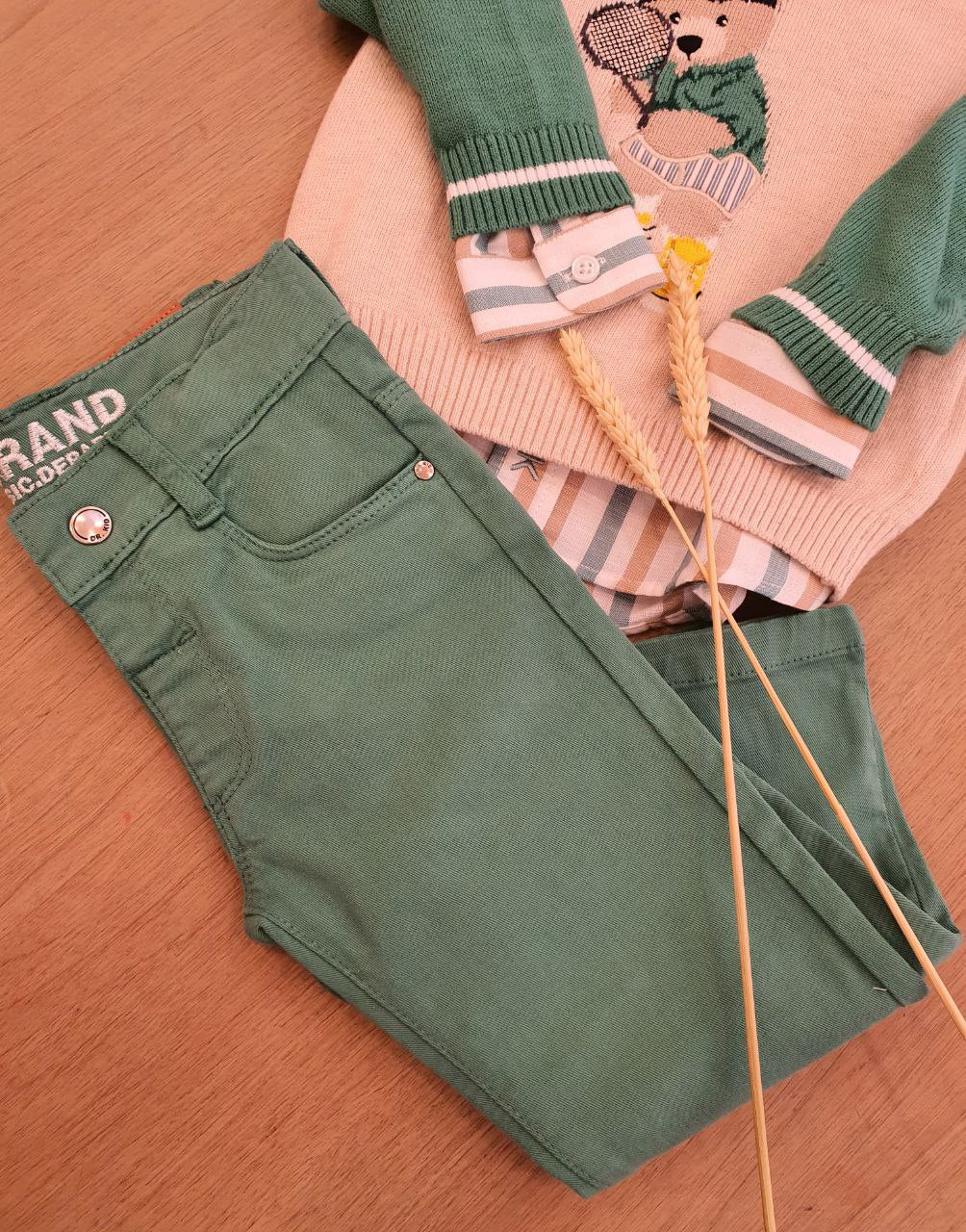 PANTALONE DI JEANS VERDE DR. KID