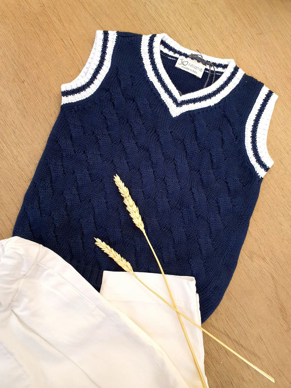 GILET IN FILO BLU JO MILANO