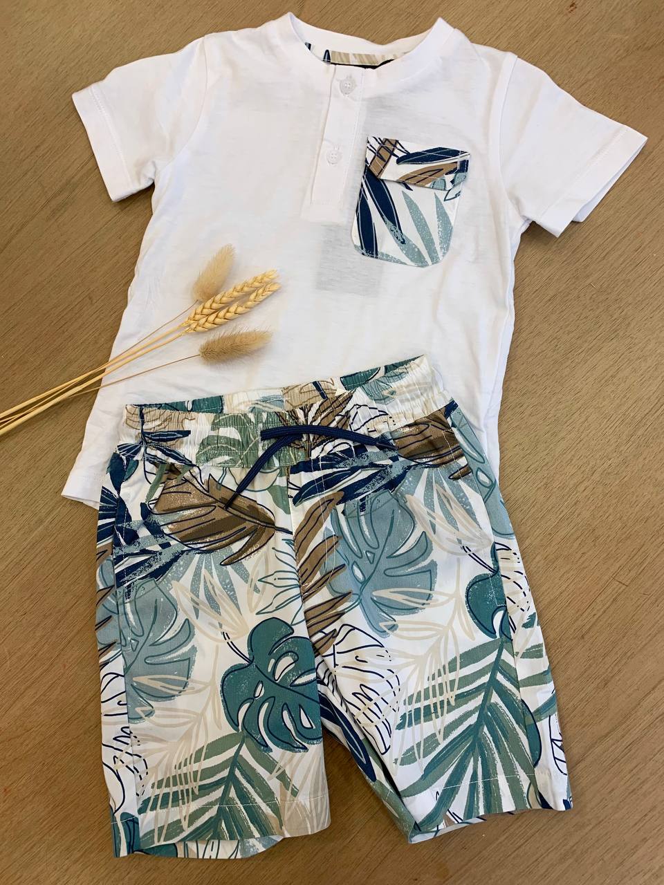 COMPLETO FOGLIE T-SHIRT E COSTUME SARABANDA