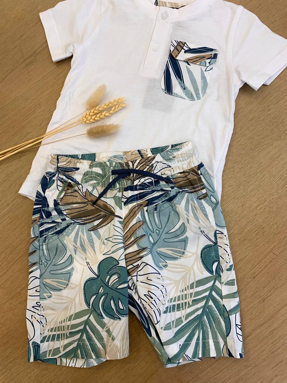 COMPLETO FOGLIE T-SHIRT E COSTUME SARABANDA