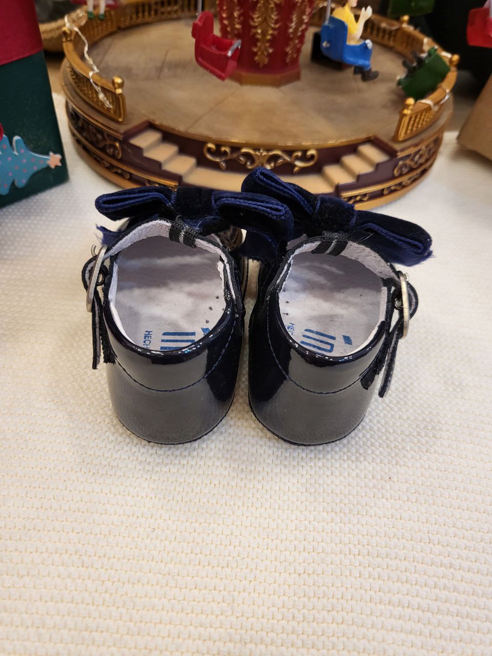 SCARPA BLU LUCIDA CON FIOCCO INDICE