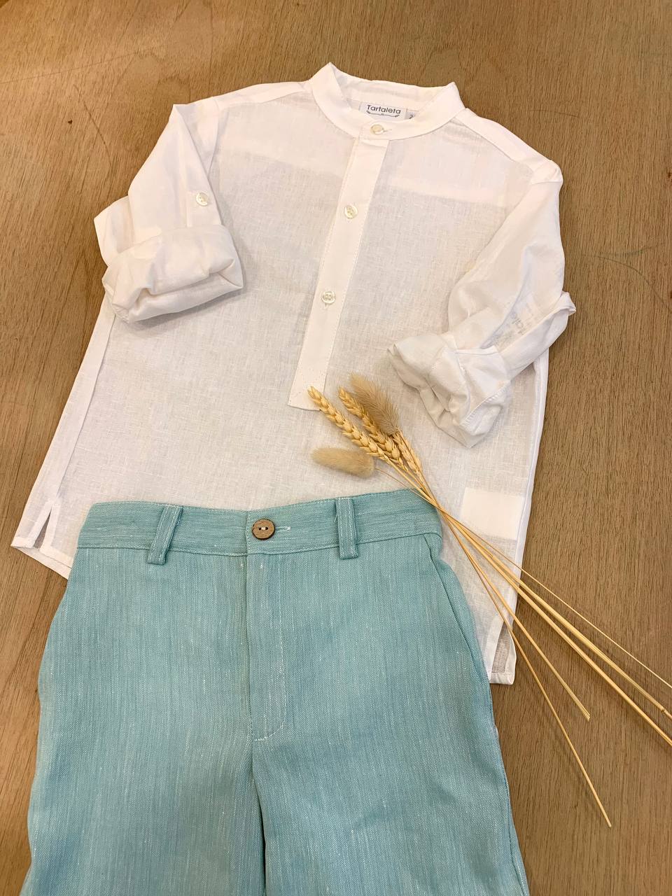 CAMICIA IN LINO BIANCA TARTALETA