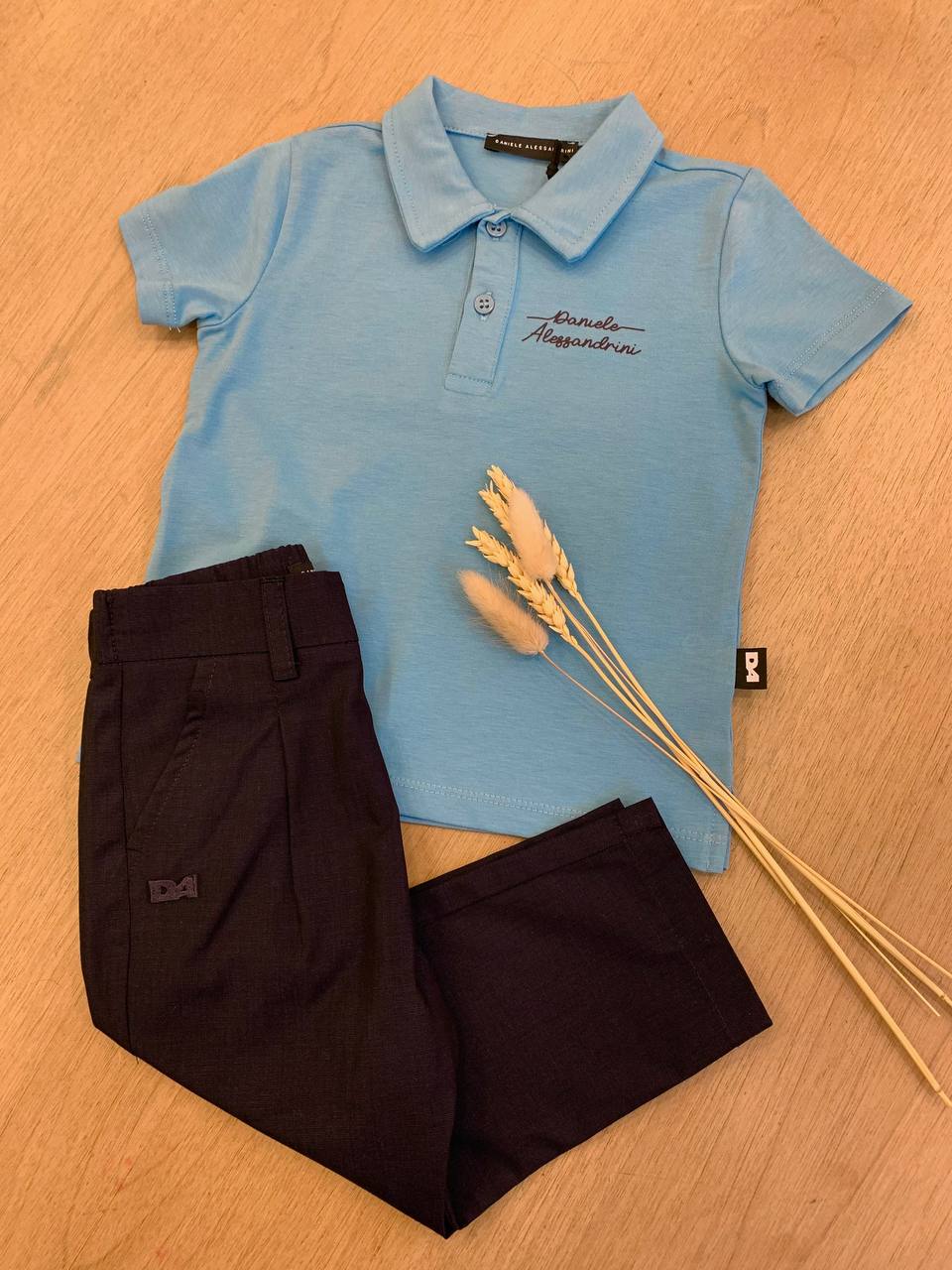 T-SHIRT POLO CELESTE DANIELE ALESSANDRINI