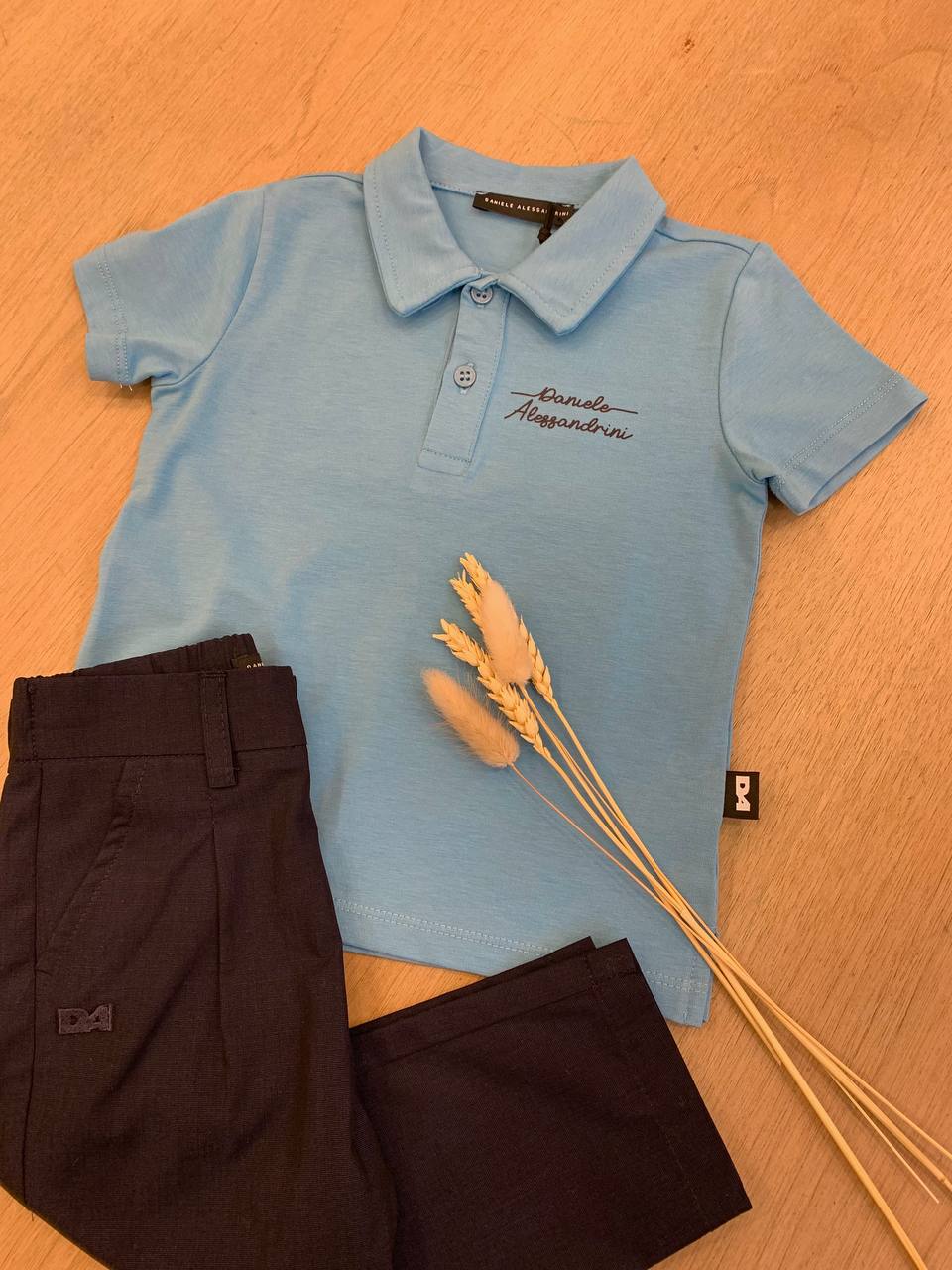 T-SHIRT POLO CELESTE DANIELE ALESSANDRINI