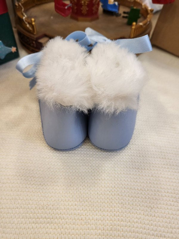 STIVALETTO AZZURRO CON PELLICCIA INDICE