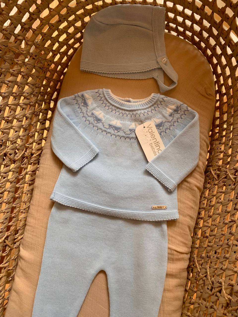 TUTINA SPEZZATA AZZURRA CON BARCHE A VELA VALENTINA BEBES