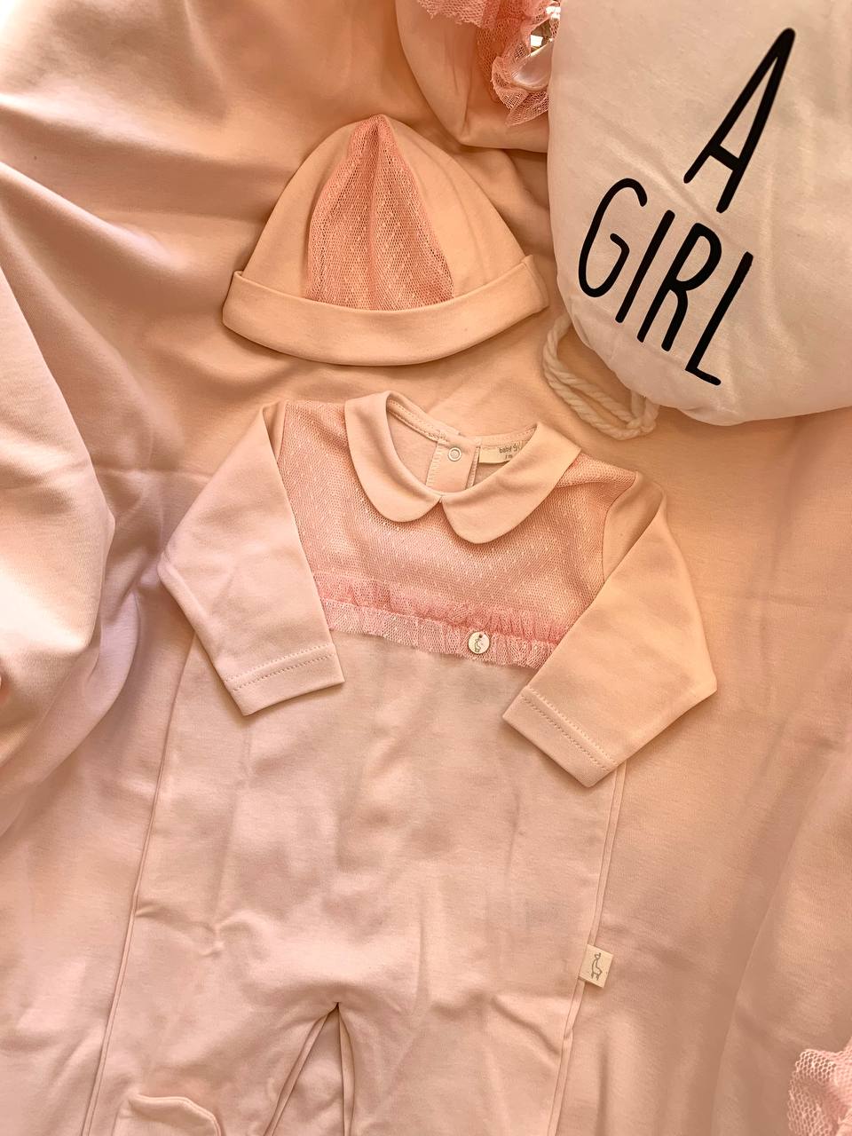 COORDINATO IN COTONE CON ROUGE PINK BABY GI