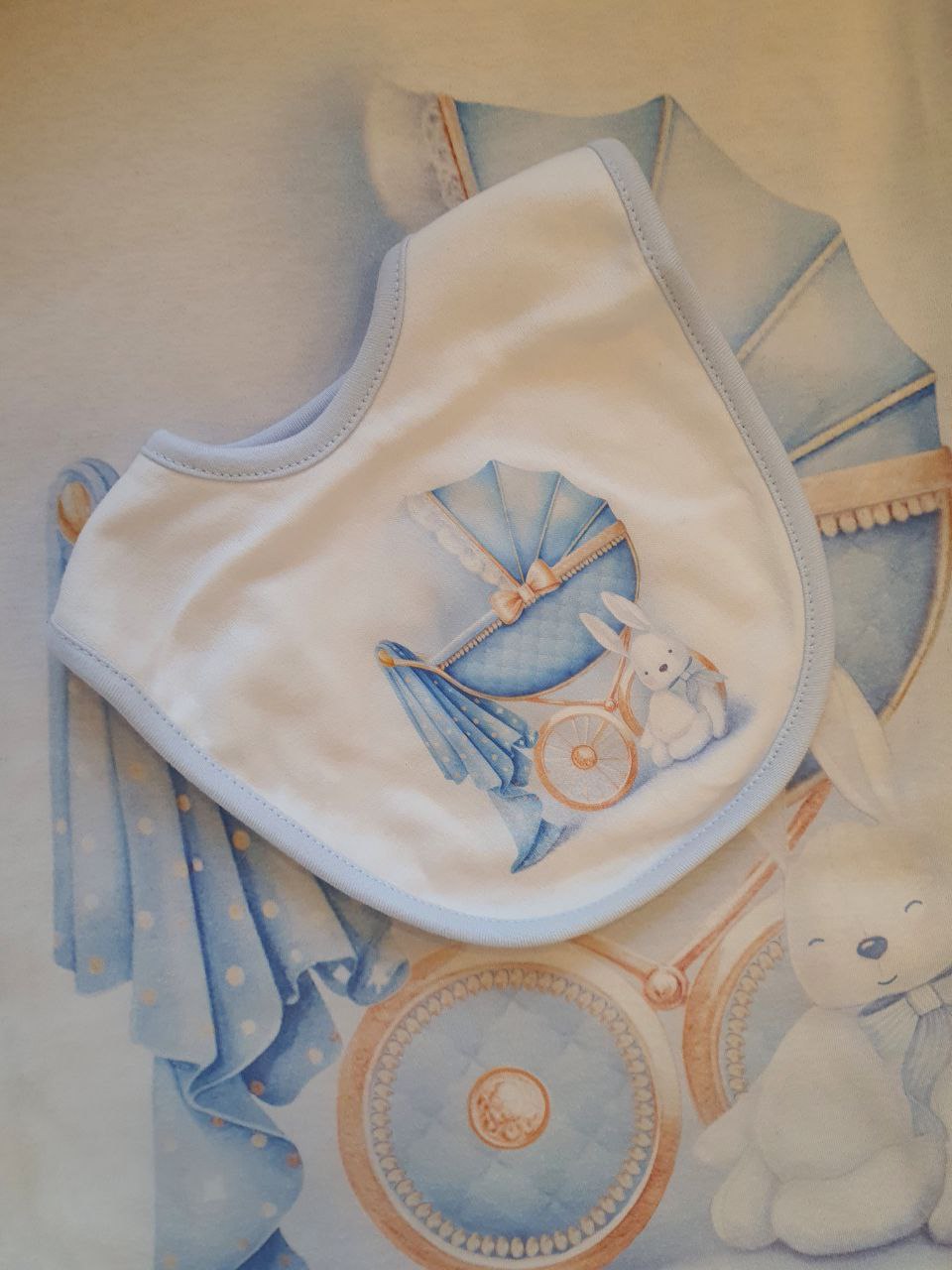 COORDINATO NASCITA AZZURRO CARROZZINA COPERTA LEGGERA FIRST BABY