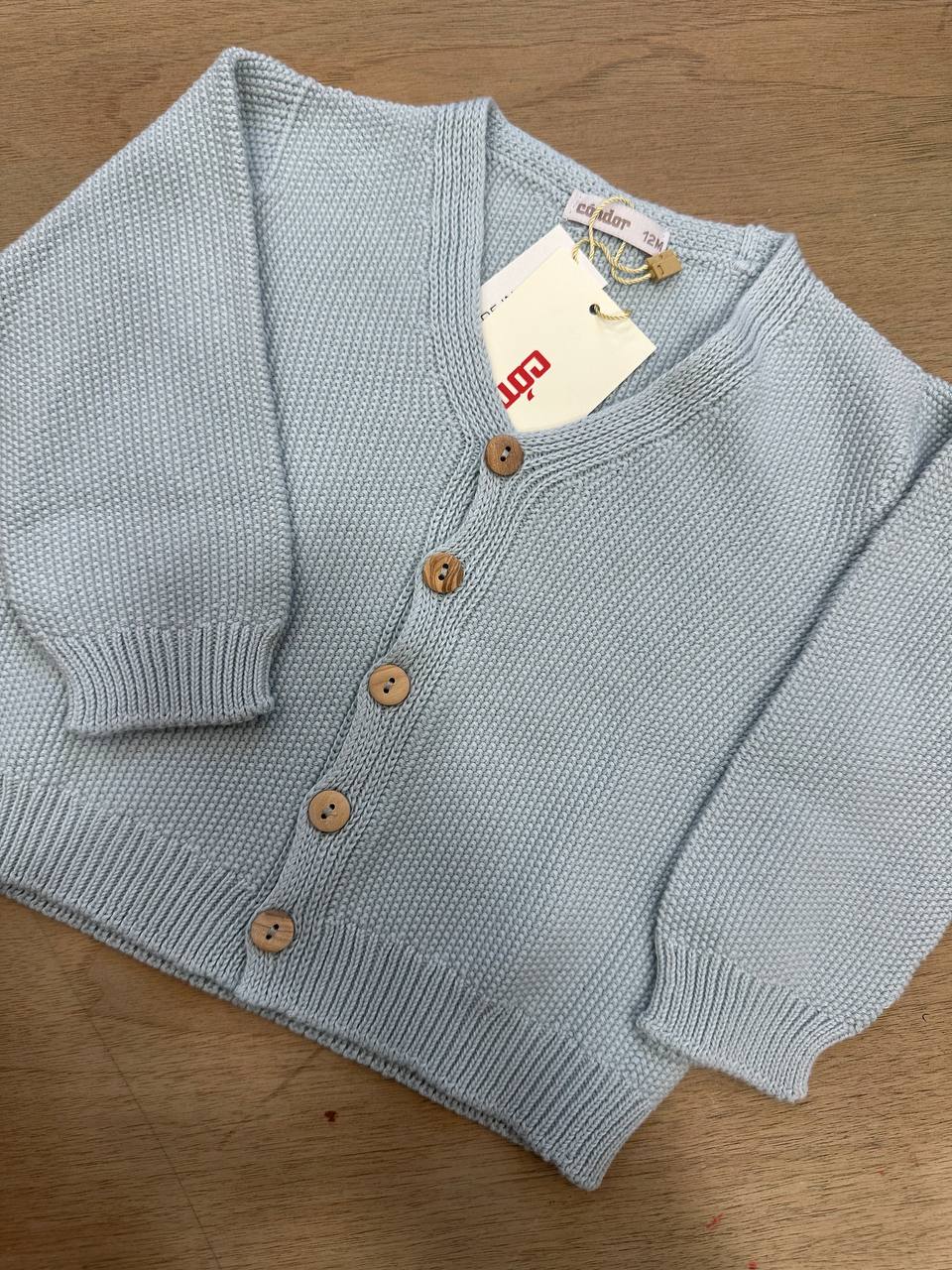 CARDIGAN IN FILO VERDE SALVIA CONDOR