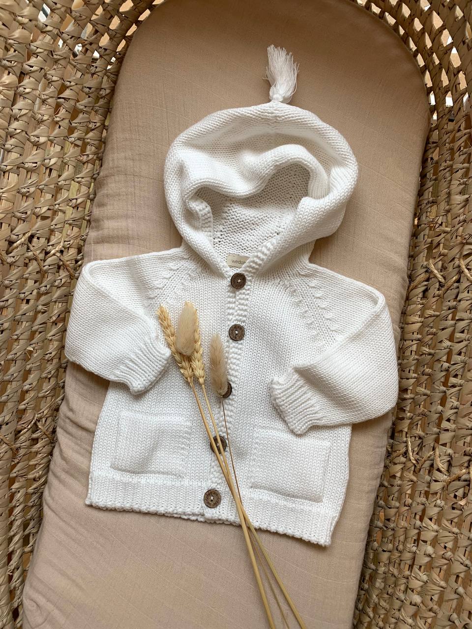 CARDIGAN IN FILO BIANCO WEDOBLE