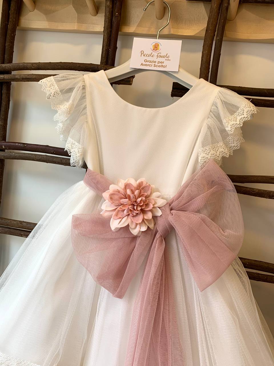 ABITO TULLE CON FIORE DAMINA