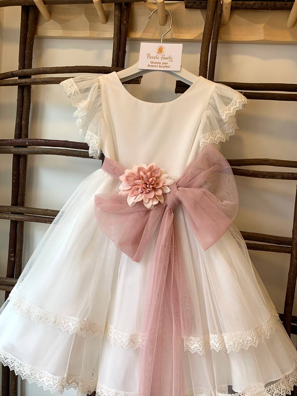 ABITO TULLE CON FIORE DAMINA