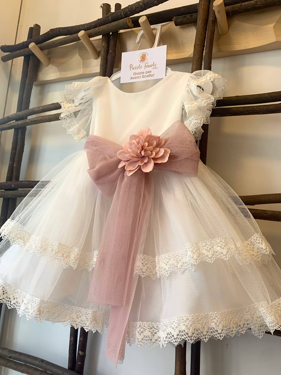 ABITO CERIMONIA TULLE CON FIORE