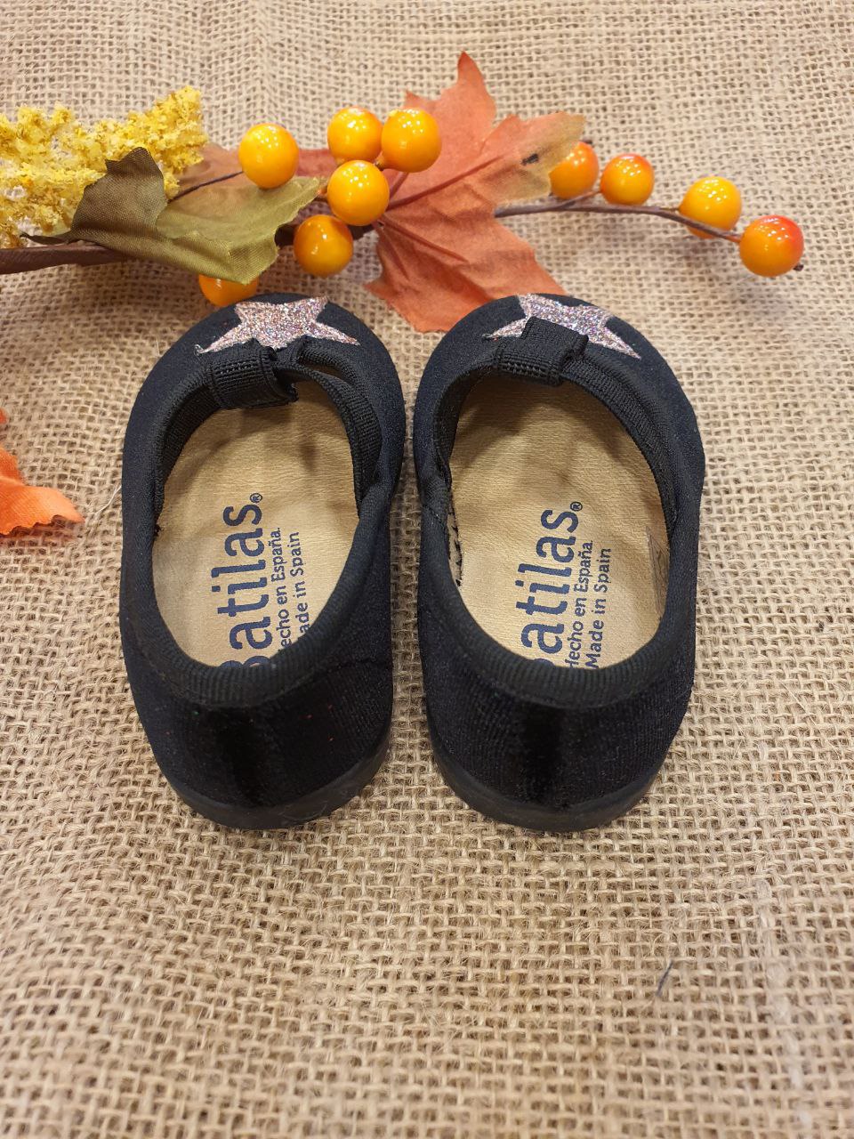 BAMBOLINA IN VELLUTO NERA CON STELLA BATILAS