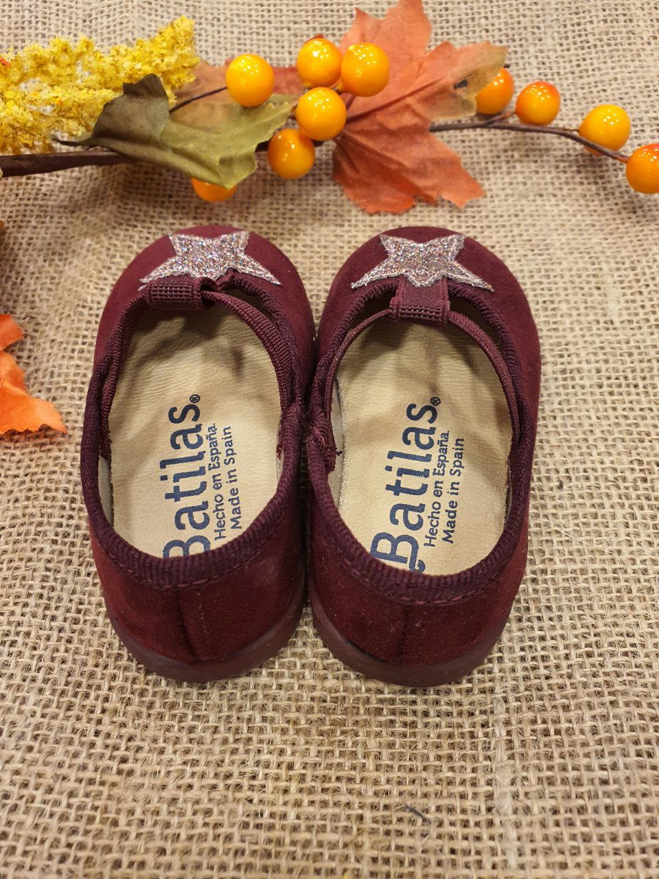 BAMBOLINA IN VELLUTO BORDEAUX CON STELLA BATILAS