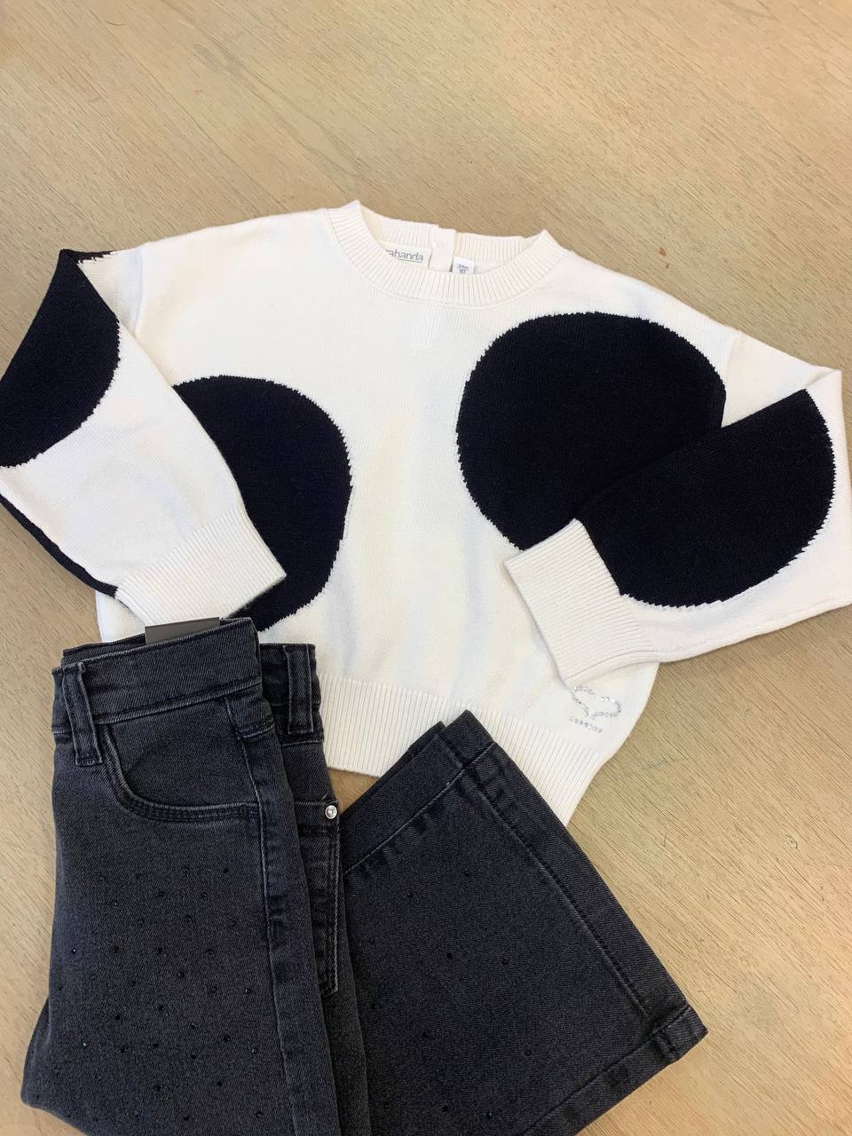 Maglioncino POIS BIANCO E NERO SARABANDA