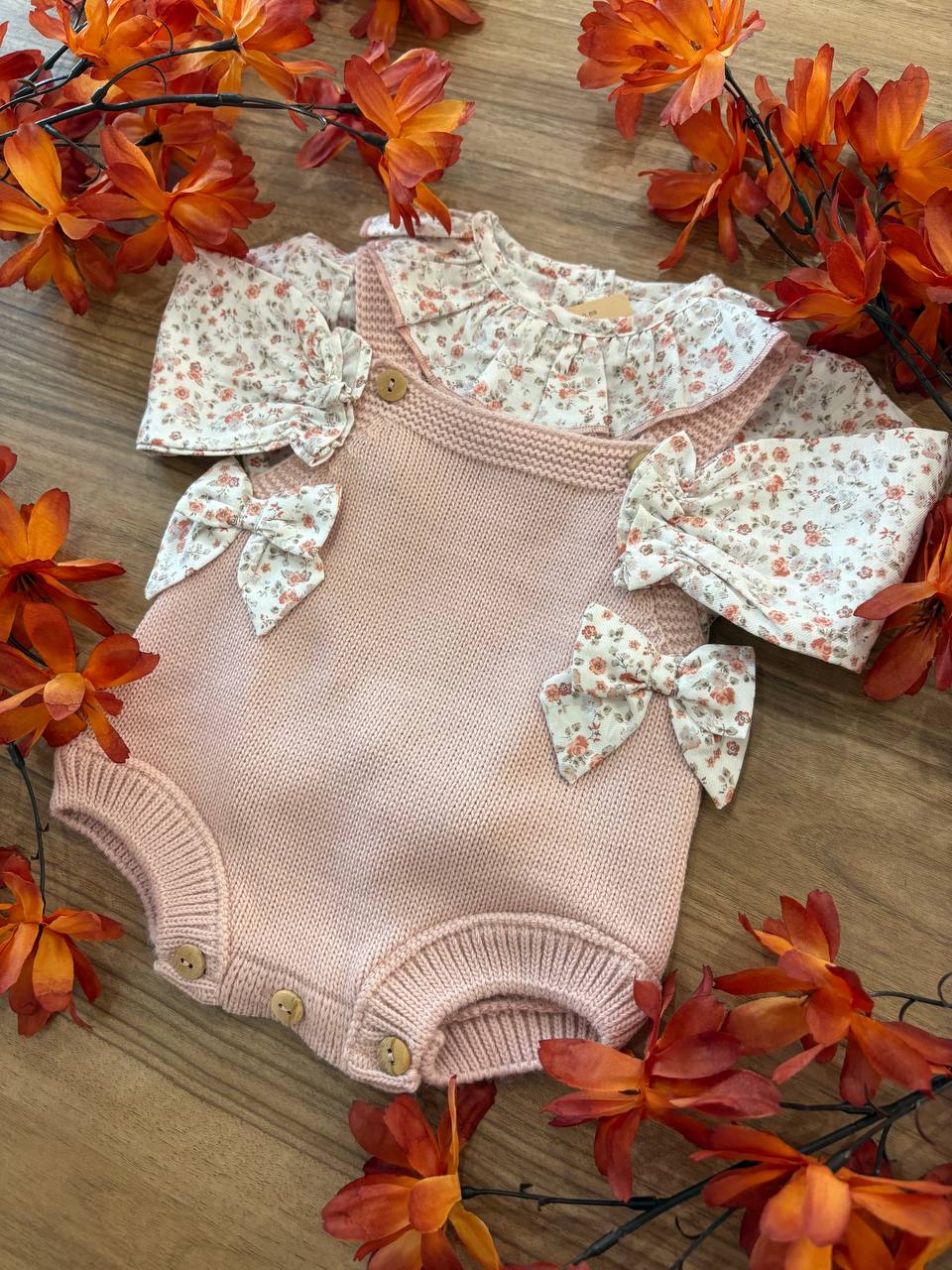 Salopette FIORI E FIOCCHETTI ROSA BABY FASHION