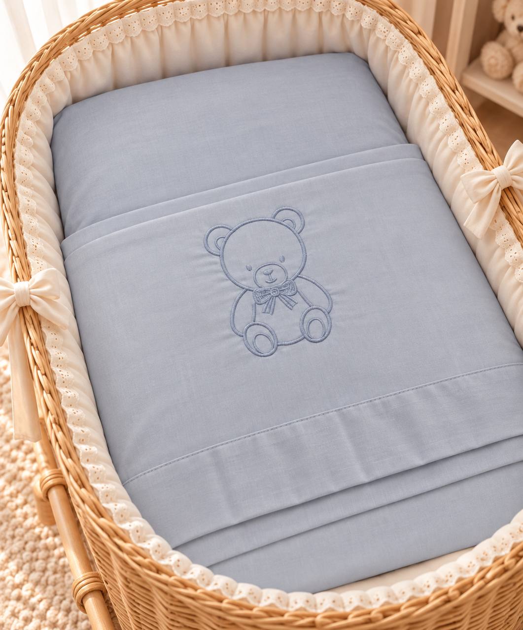 LENZUOLINO ORSETTO COCCOLE CELESTE PAPPA&LATTE