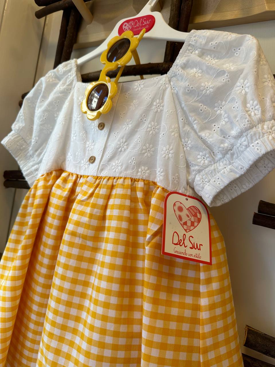 VESTITO QUADRI GIALLO DEL SUR