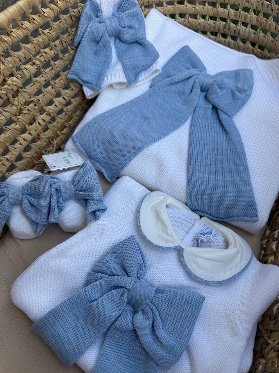 Coordinato FIOCCO DI LATTE AZZURRO