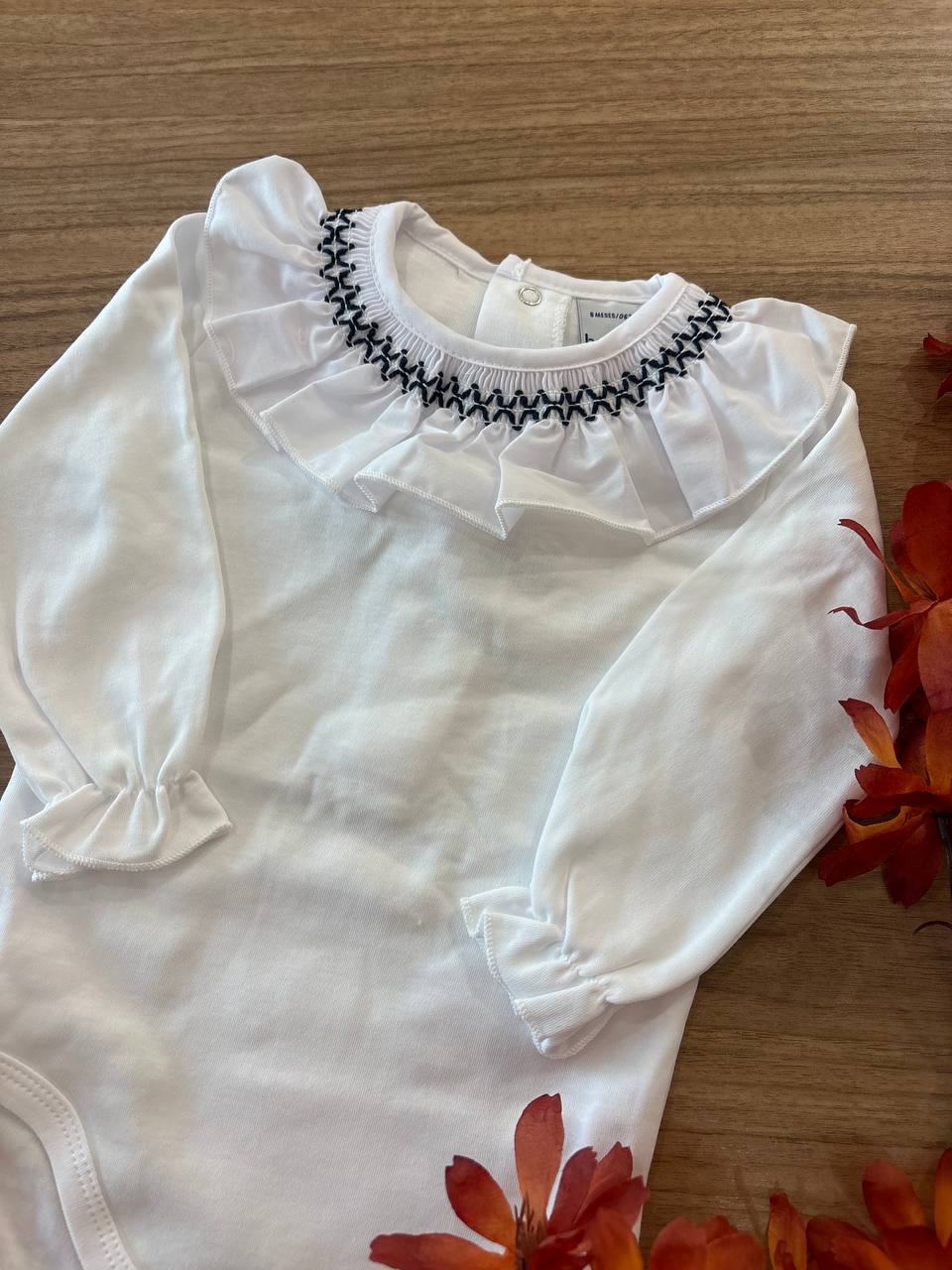 Body CON SMOCK RICAMATO BLU BABIDU