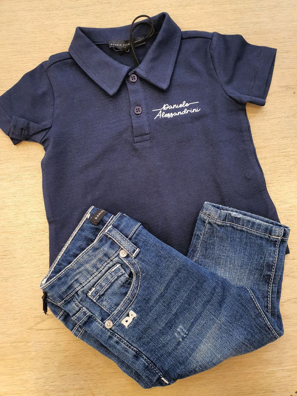 Completo polo blu e jeans Daniele alessandrini