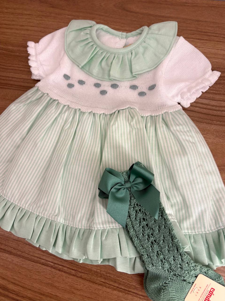 ABITINO POIS VERDE ACQUA BABY FASHION