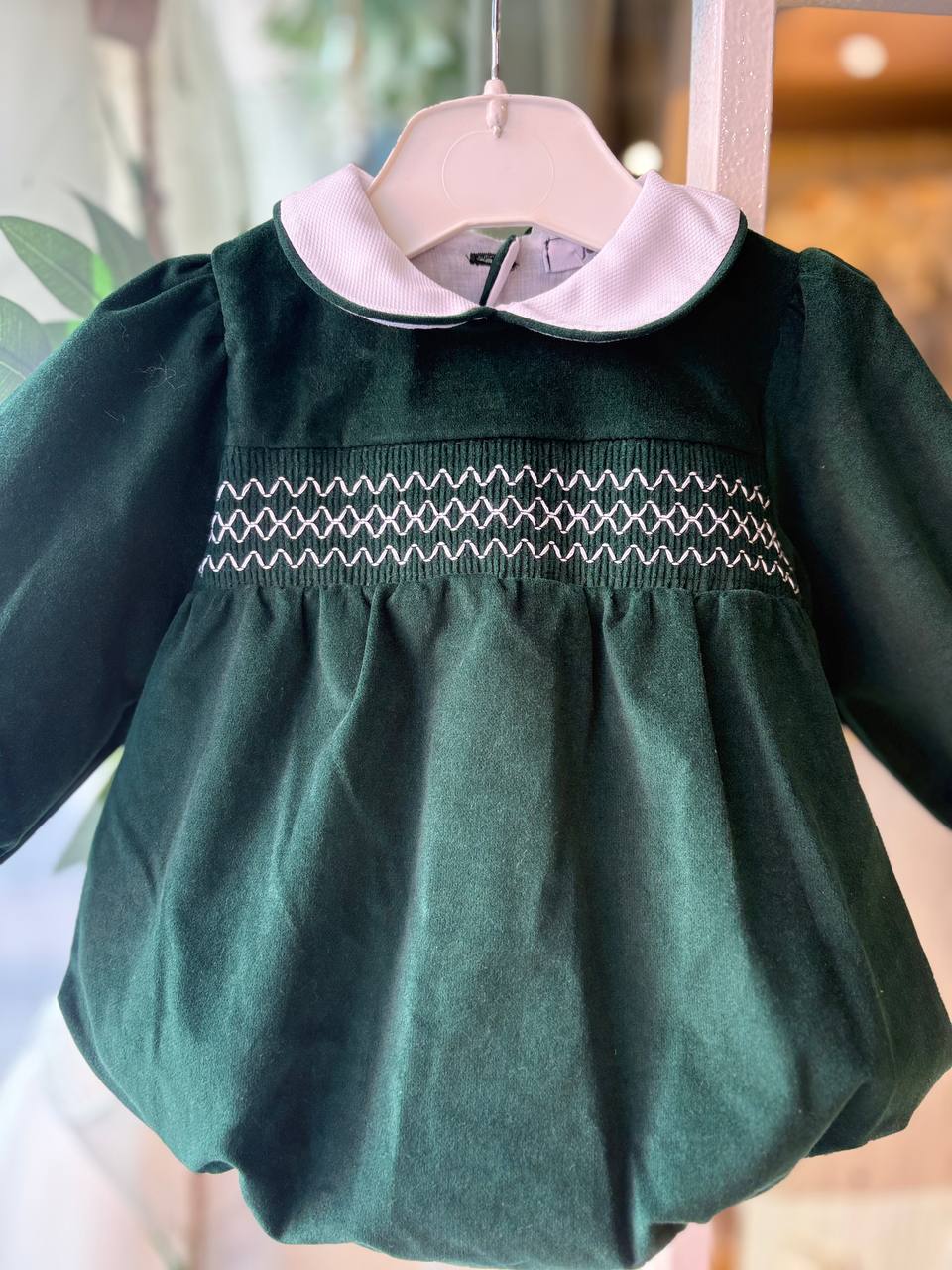 Pagliaccetto PUNTO SMOCK VERDE BOSCO