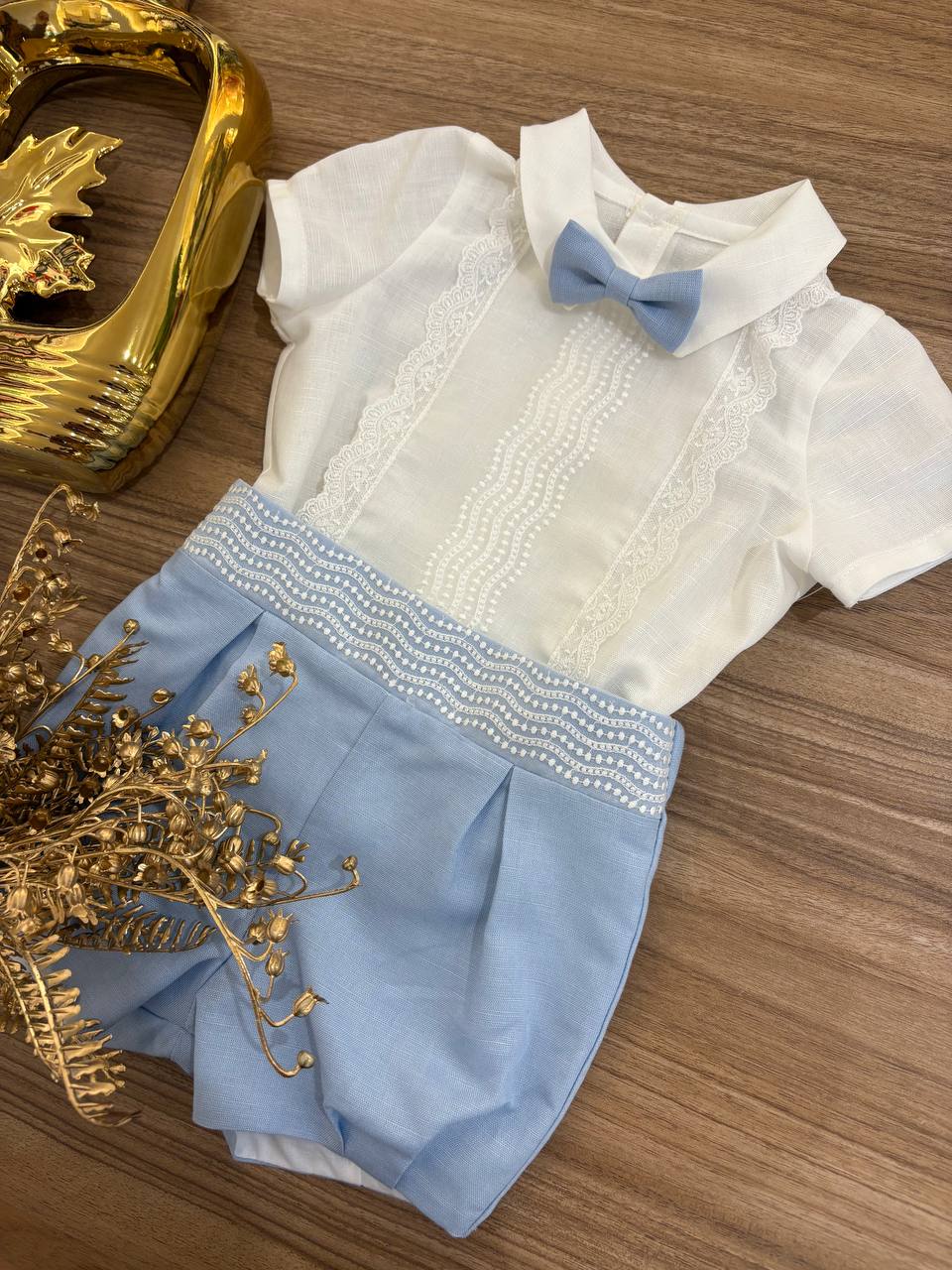 Abito Battesimale celeste Ponto por Ponto