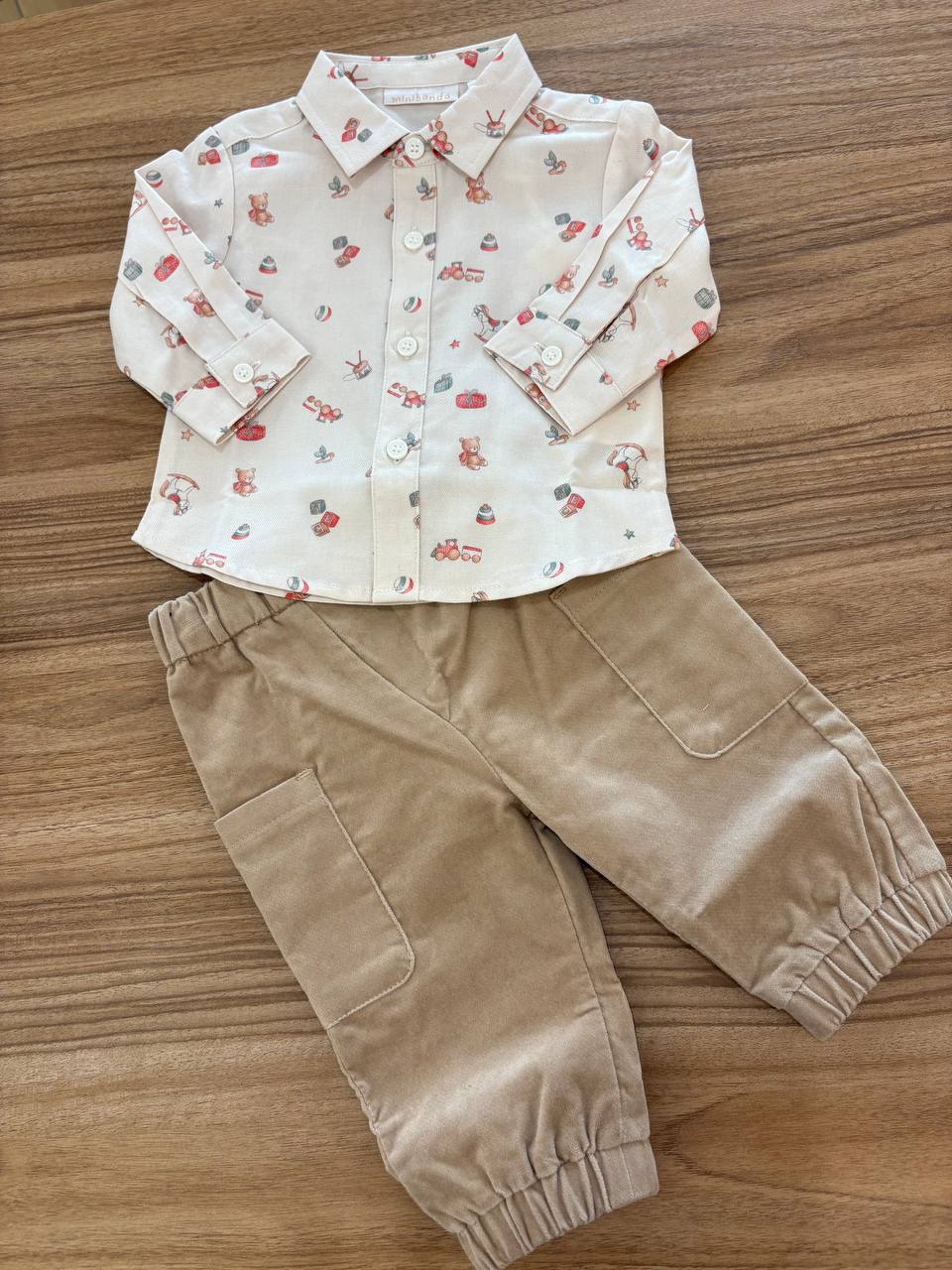 Completo CAMICIA E PANTALONE BEIGE MINIBANDA