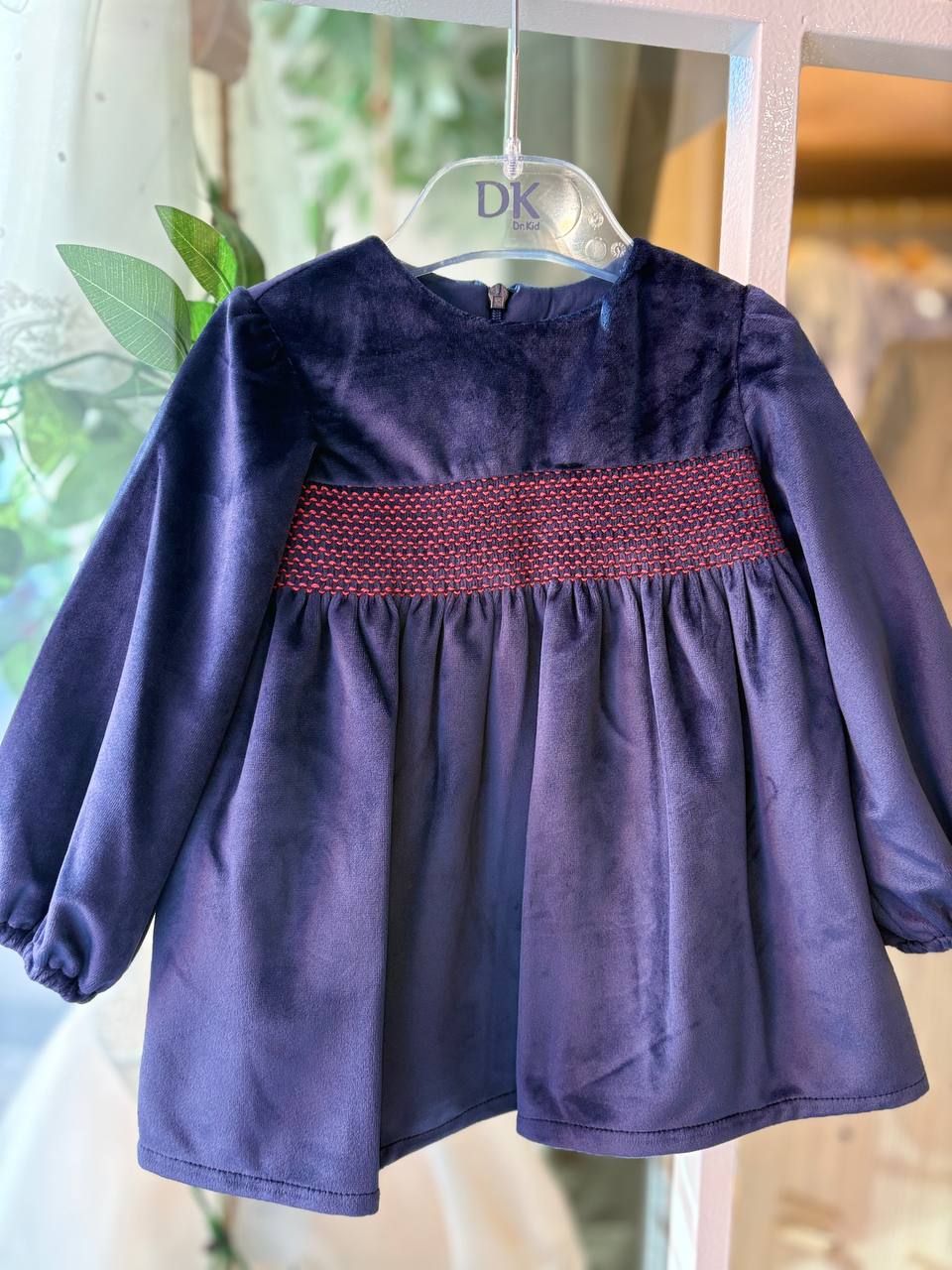 Abitino PUNTO SMOCK BLU IN VELLUTO DR.KID