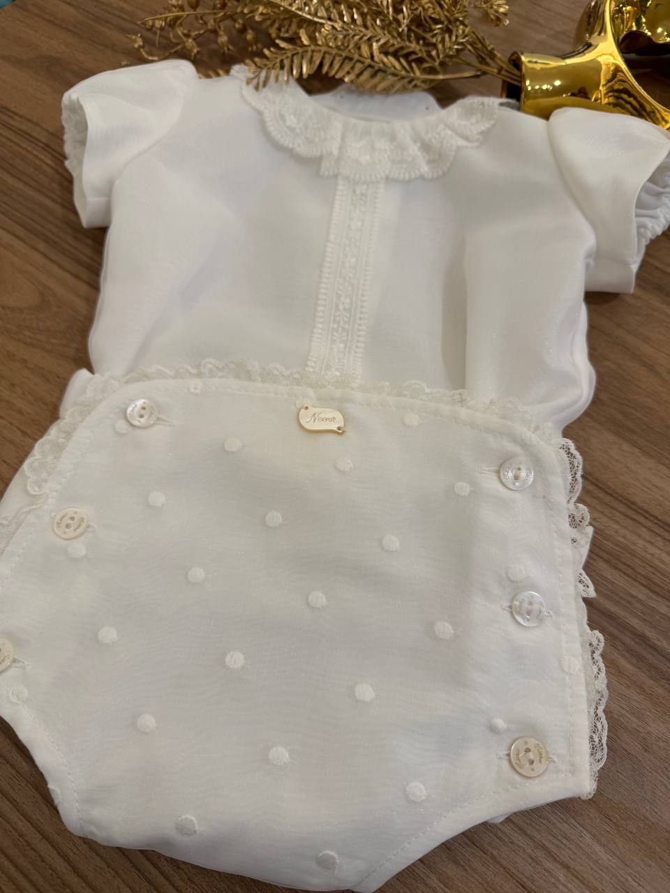 Abito Battesimale BIANCO pois Niseret