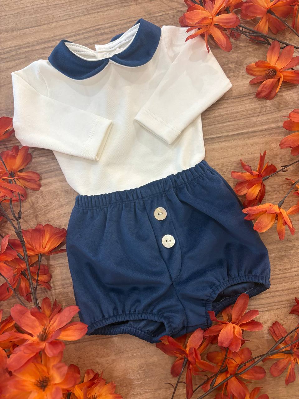 Body e culotte BLU IN VELLUTO CALAMARO