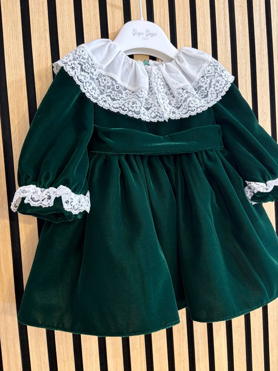 Abito VERDE BOSCO CON PIZZO GUGU GAGA
