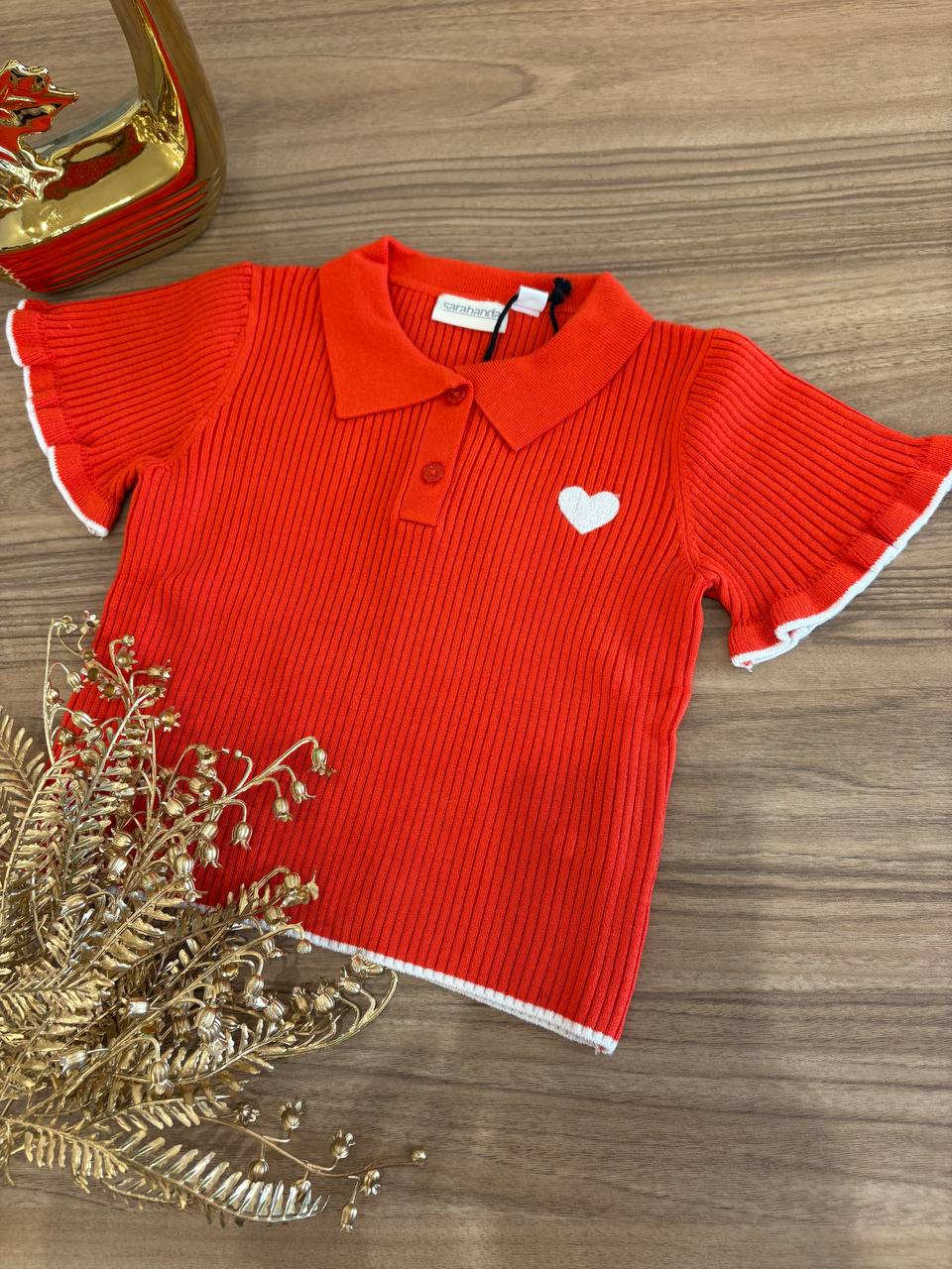 Maglietta POLO ROSSA CUORICINO SARABANDA