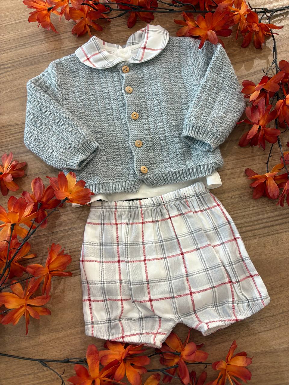 Coordinato GRIGIO A QUADRI BABY FASHION