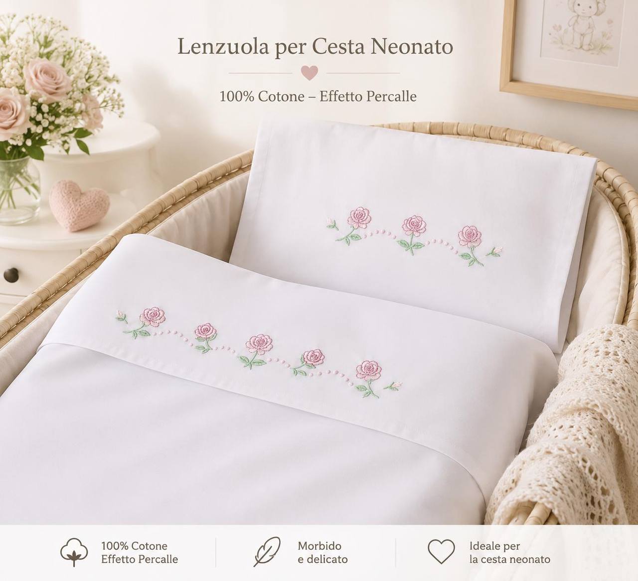Lenzuolina CULLA ROSA PAPPA& LATTE