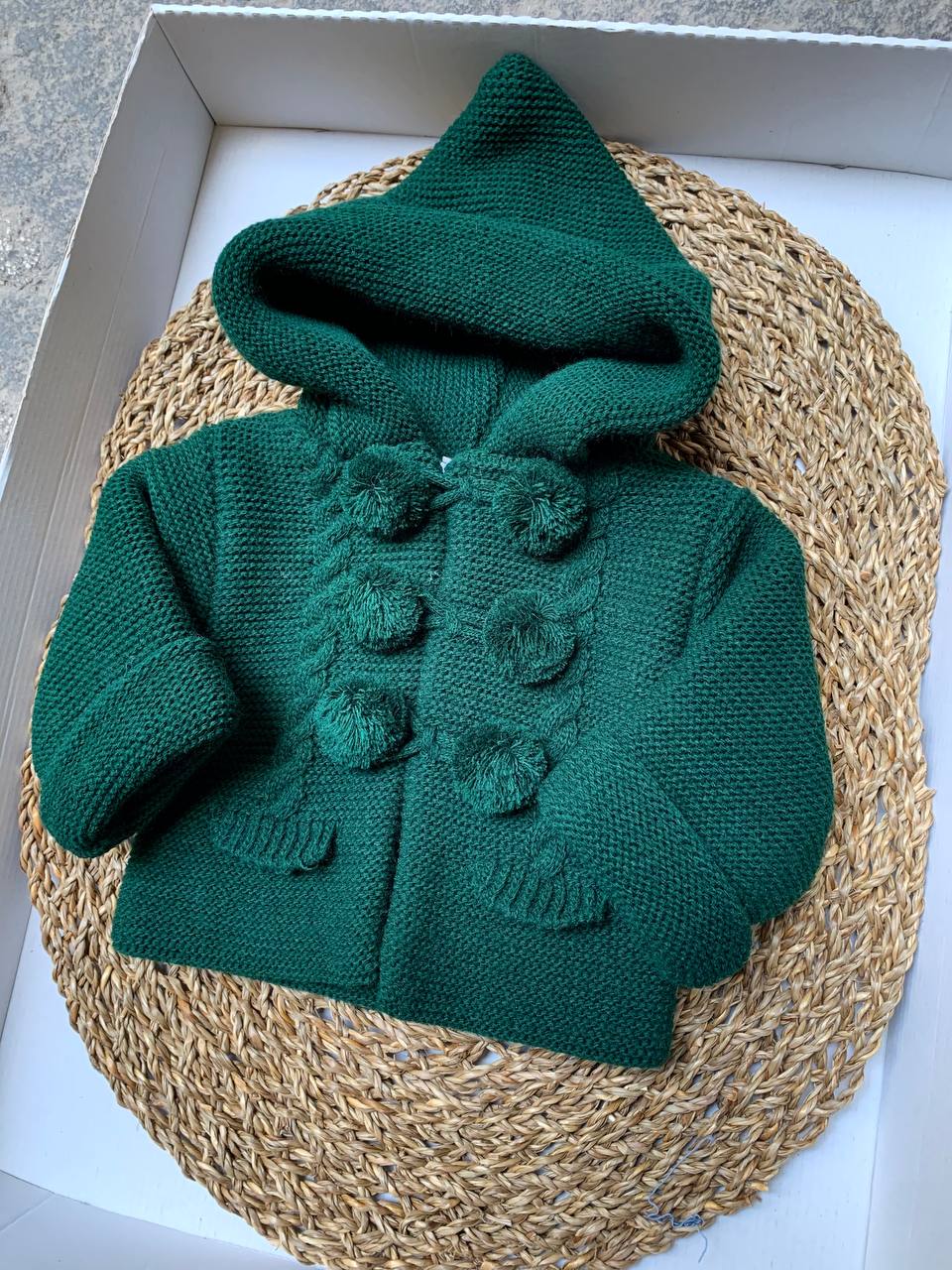 Cardigan POM PON VERDE BABY FASHION