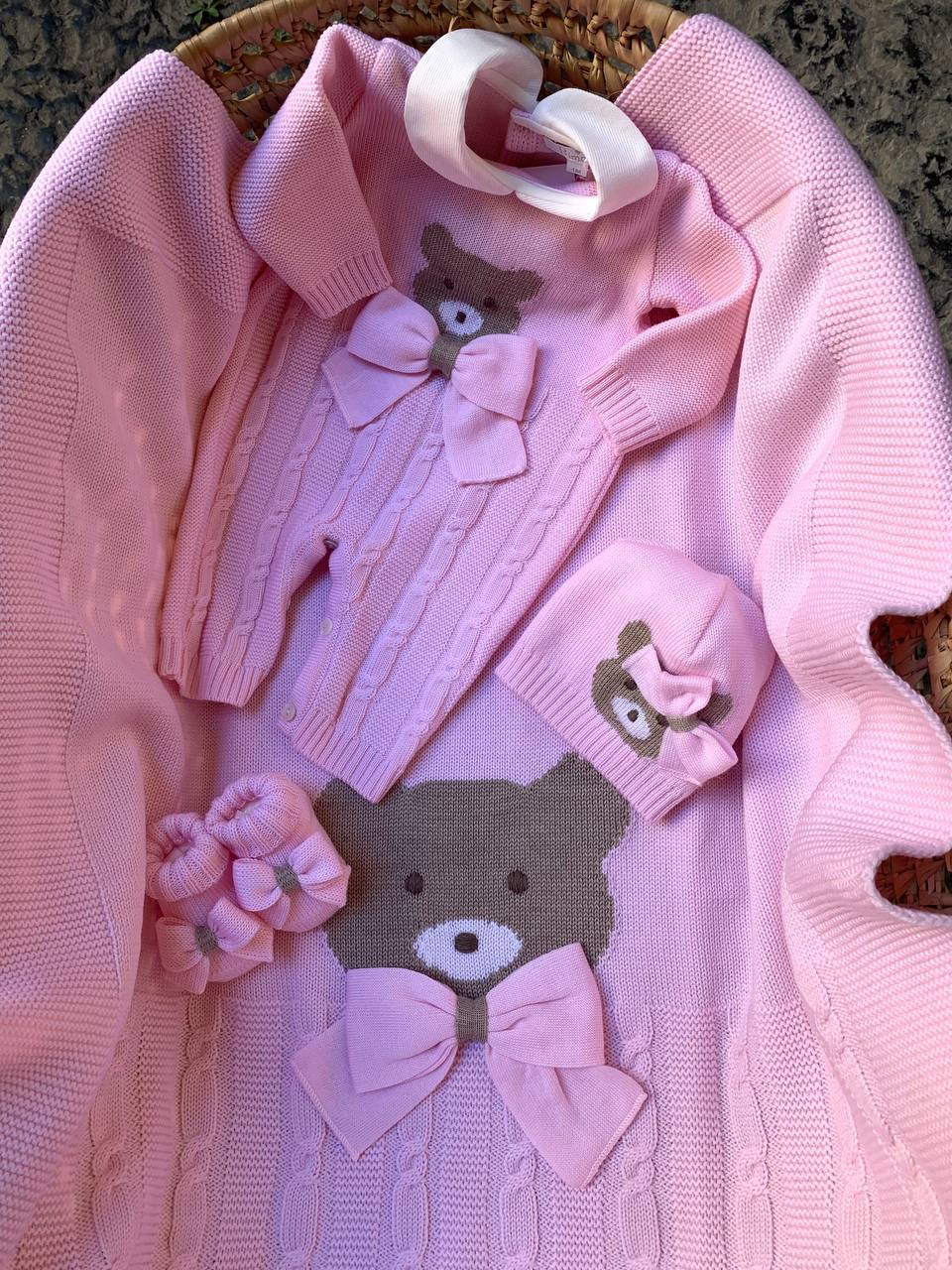 Coordinato rosa FIOCCO D'ORSO