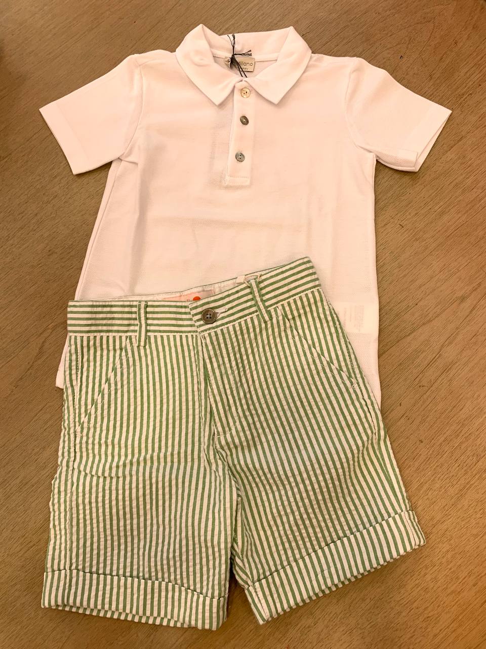 Completo polo Jo Milano e shorts righe boboli