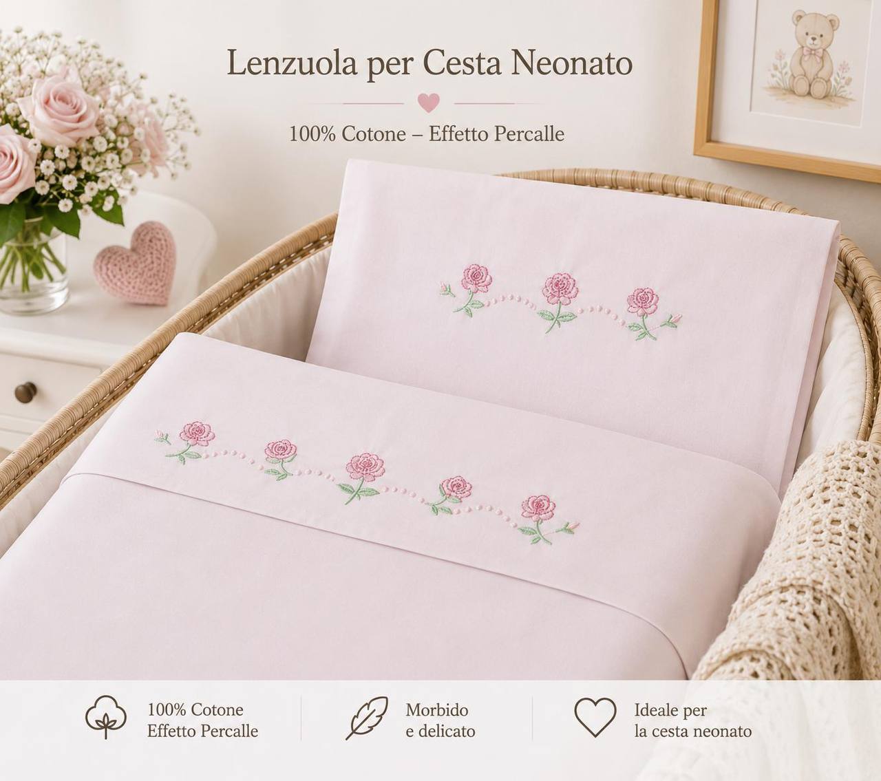 Lenzuolina CULLA ROSA PAPPA& LATTE