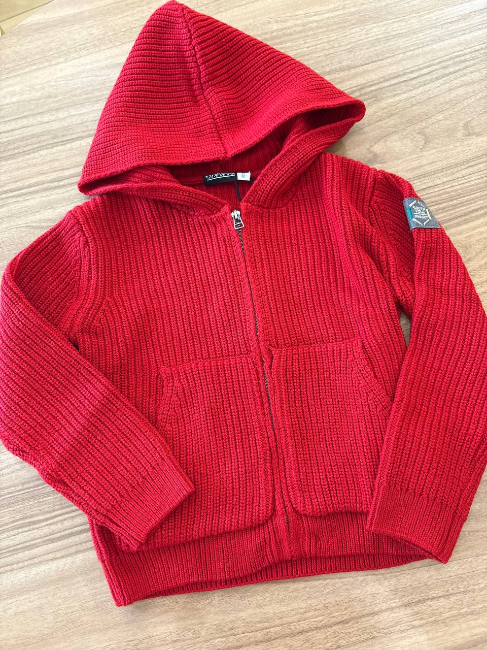 Cardigan CON CAPPUCCIO ROSSO SARABANDA