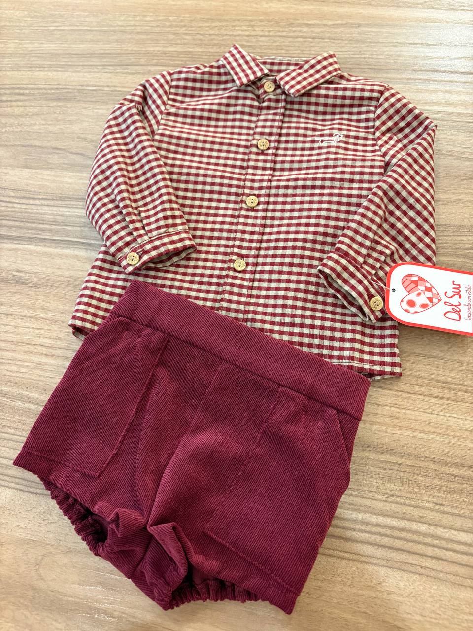 Completo Quadri D'incanto bordeaux DEL SUR