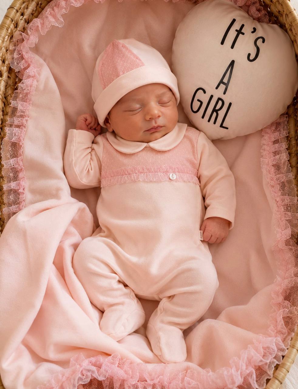 COORDINATO IN COTONE CON ROUGE PINK BABY GI