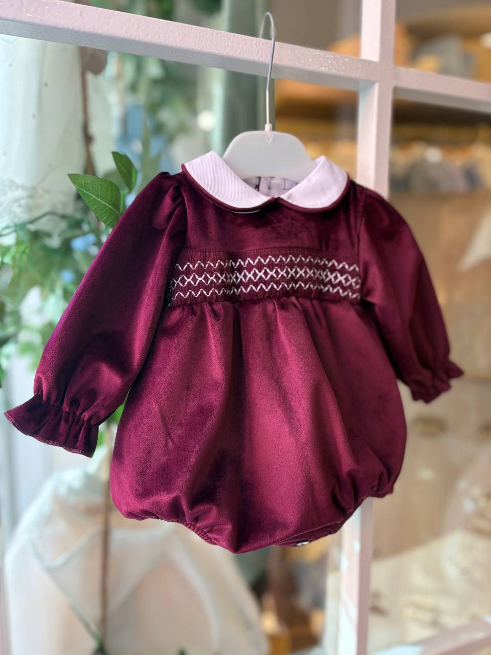 PAGLIACCETTO PUNTO SMOCK BORDEAUX