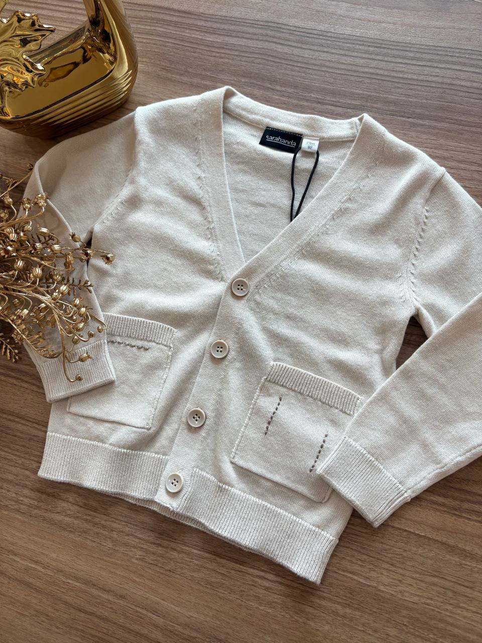 Cardigan in FILO BEIGE SARABANDA