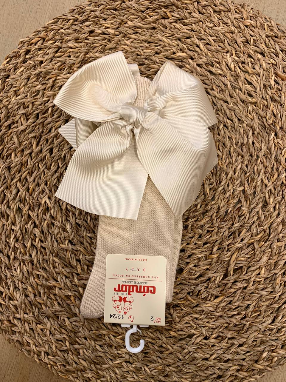 Calzini BEIGE FIOCCO IN RASO CONDOR